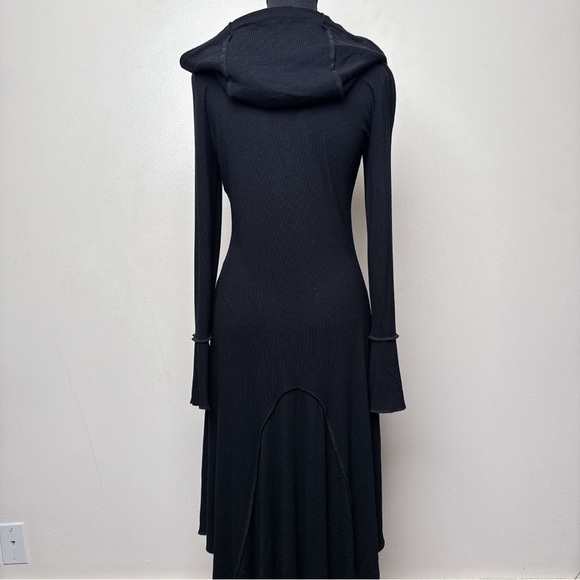 Joseph Ribkoff Womens 4 Vintage Goth Hooded Zip Pocket Long Dress Jacket - Picture 2 of 14